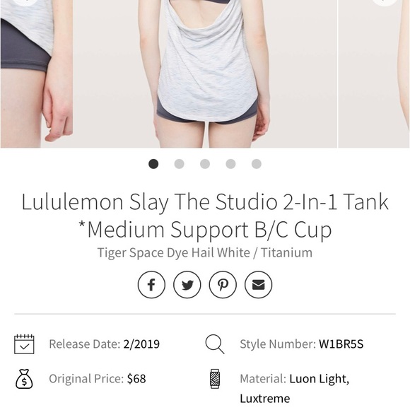 NWOT Lululemon Slay the Studio 2-in-1 Tank - Picture 2 of 8